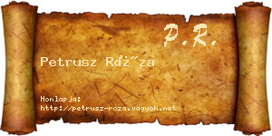 Petrusz Róza névjegykártya