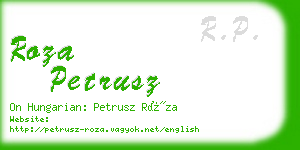 roza petrusz business card